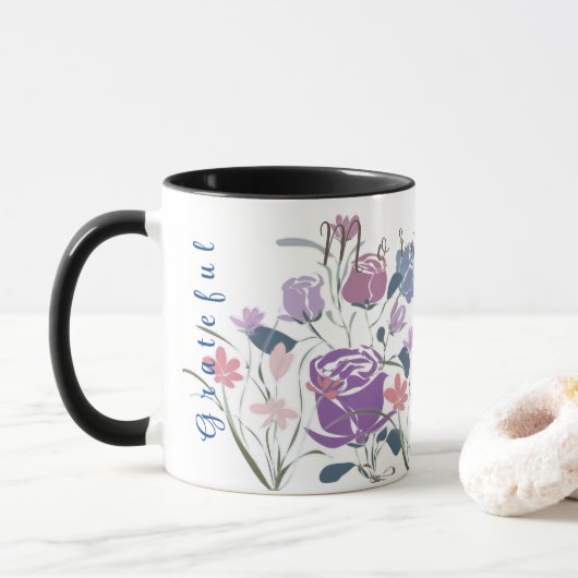 Mug café Rose violet (Avec donut)