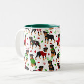 Mug café Rottweiler de Noël (Devant gauche)