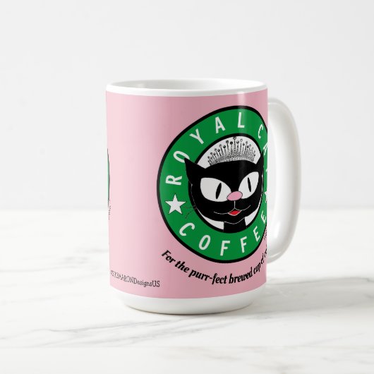 Mug CAFÉ ROYAL CAT Princess Cartoon Cat (Devant droit)