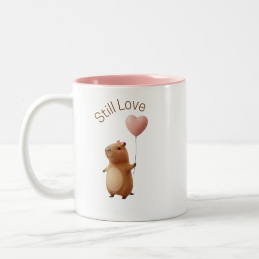 Mug Café Saint-Valentin Capybara Mignon Toujours A (Gauche)