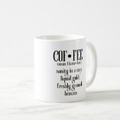 Mug Café, Sanité dans une tasse, Or liquide, Drôle (Devant droit)