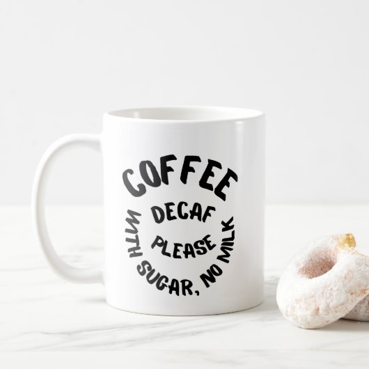 Mug Café sans caféine, avec sucre, sans lait (Avec donut)