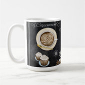 Mug Café Shop Chalkboard Typographie Cappuccino Coeur (Gauche)