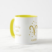 Mug Café Simple Typographie Symbole du zodiaque Bélier (Devant gauche)