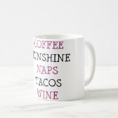 Mug Café Soleil Siestes Tacos Vin (Devant droit)