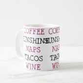Mug Café Soleil Siestes Tacos Vin (Devant gauche)