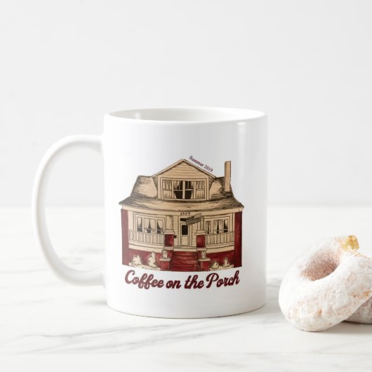 Mug Café sur le porche (Avec donut)