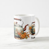 Mug Café Tea Time Joli Fleurs Floral Pot Design (Devant droit)