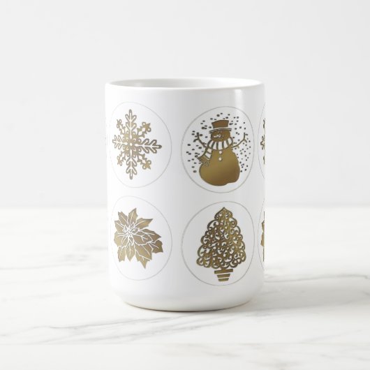 Mug Café, Thé, Flacon de neige, Homme de neige, Arbre, (Centre)