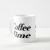 Mug Café Time café citations demi-texte noir (Devant gauche)