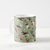 Mug café vert Beagle de Noël (Devant gauche)