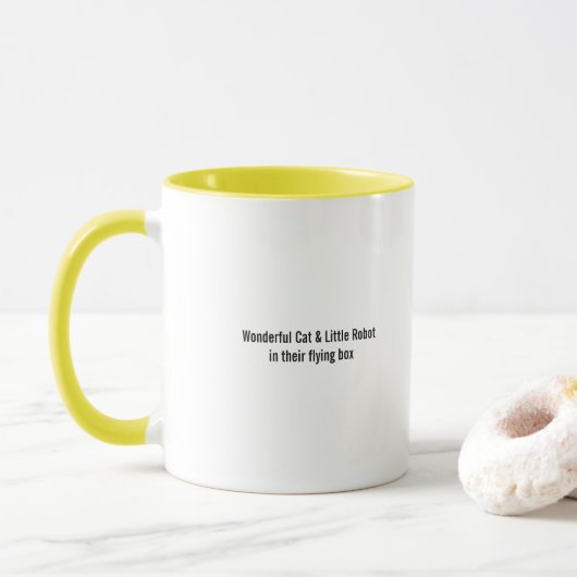 Mug Café volant et robot/Mug de thé (Avec donut)