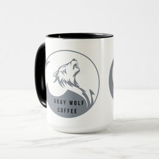 Mug Café Wolf gris 15oz (Devant gauche)
