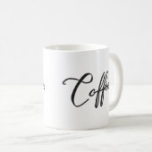 Mug Café Word, calligraphie noire minimale (Devant droit)
