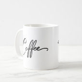 Mug Café Word, calligraphie noire minimale (Devant gauche)