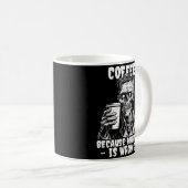 Mug Café Zombie parce que le meurtre est faux (Devant droit)