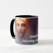 Mug Caféine du matin de Sandy personnalisable (Devant gauche)