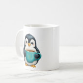 Mug Caféine et frissons avec le pingouin (Devant gauche)