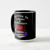 Mug Caféine et suspense colorés (Devant gauche)
