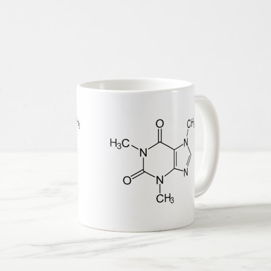 Mug Caféine Molécule Chimie Café Atomes (Devant droit)
