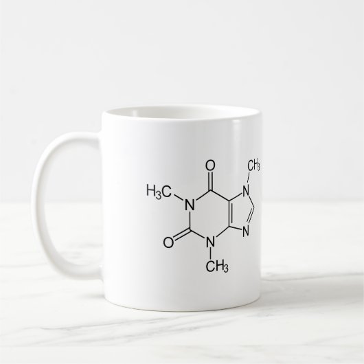 Mug Caféine Molécule Chimie Café Atomes (Gauche)