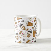 Mug Cafés, Fèves de café, Amateur de café, Coeurs (Devant droit)