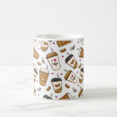 Mug Cafés, Fèves de café, Amateur de café, Coeurs (Centre)