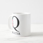 Mug Cafetière à lettre unique personnalisée en aquarel (Devant gauche)