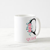 Mug Cafetière Monogramme Aquarelle Lettre Unique Q Per (Devant droit)