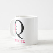 Mug Cafetière Monogramme Aquarelle Lettre Unique Q Per (Devant gauche)