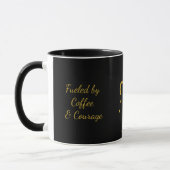 Mug Cafetière simple noire et or Aries Zodiaque (Gauche)
