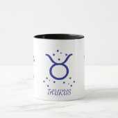 Mug Cafetière Taureau Zodiaque Typographie Bleue Simpl (Centre)