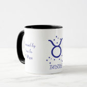 Mug Cafetière Taureau Zodiaque Typographie Bleue Simpl (Devant gauche)