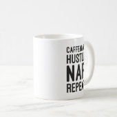 Mug Caffeinate Hustle Nap Répétition - Drôle Motivatio (Devant droit)