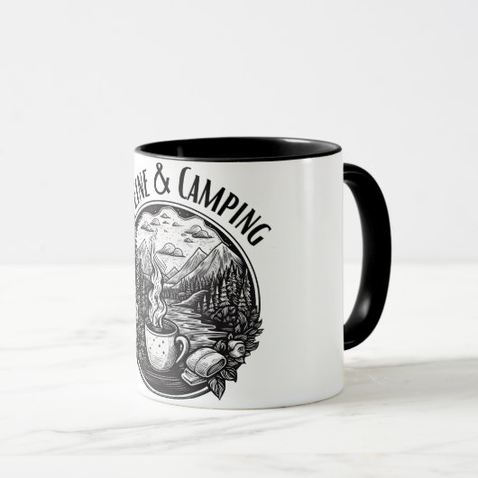 Mug Caffeine & Camping (Devant droit)