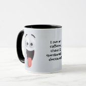 Mug Caffeine Chaos, Add Name Message, Expressive Face (Devant gauche)
