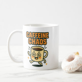 Mug Caffeine Chaos Funny Energetic Coffee Cup Cartoon