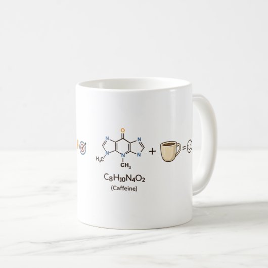 Mug Caffeine Equation–Coffee Powers You Funny Science  (Devant droit)