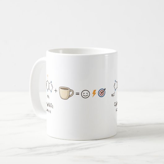 Mug Caffeine Equation–Coffee Powers You Funny Science  (Devant gauche)