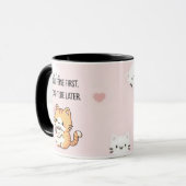 Mug Caffeine First, Cat-itude Later | Funny Cat Coffee (Devant gauche)