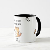 Mug Caffeine First, Cat-itude Later | Funny Cat Coffee (Devant droit)