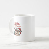 Mug Caffeine & Joie | Cadeau de café de Noël drôle (Devant gauche)