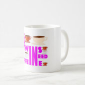 Mug Caffeine jumeaux pour mère de double trouble (Devant droit)
