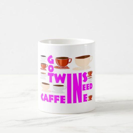 Mug Caffeine jumeaux pour mère de double trouble (Centre)