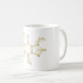 Mug Caffeine Structural chemical formula gold (Devant droit)