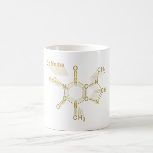 Mug Caffeine Structural chemical formula gold (Centre)