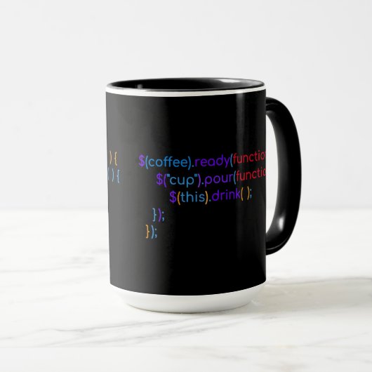 Mug CaffenieJolt : Café JQUERY (Devant droit)