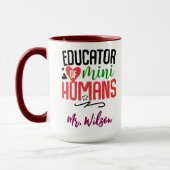 Mug Cahier d'éducateur de mini-humains – Prof drôle (Gauche)