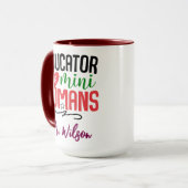 Mug Cahier d'éducateur de mini-humains – Prof drôle (Devant gauche)