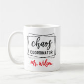 Mug Cahier du coordinateur de chaos – Citation drôle d (Gauche)